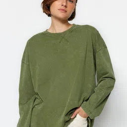 Trendyol Drop-Shoulder Pure Coton T-shirt-picture-48