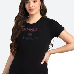shashvi Women Black Typography T-shirt-picture-21