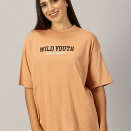 THE HOLLANDER Women Typography Drop-Shoulder Sleeves T-shirt-image-86