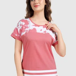 BAESD Abstract Printed Round Neck Pure Cotton T-shirt-image-44