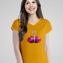 Pootlu Graphic Printed V-Neck Cotton Regular T-shirt-image-99