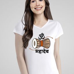 Pootlu Graphic Printed V-Neck Cotton Regular T-shirt-image-93