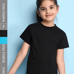 NUSYL Girls Pack Of 2 Round Neck T-shirt-picture-31