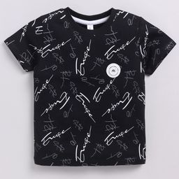 Ginie Boys Typography Printed Round Neck Cotton T-shirt-picture-54