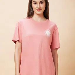 Globus Typography Printed Pure Cotton Oversized T-Shirt-image-55