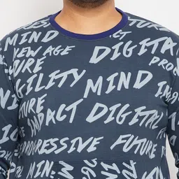 bigbanana Men Plus Size Typography Printed Sweatshirt image 2