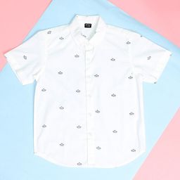 Hoop Boys Regular Fit Graphic Printed Cotton Casual Shirt-image-9