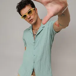 Campus Sutra Classic Textured Casual Shirt-image-48