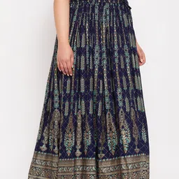 CLORA CREATION PLUS Printed Flared Maxi Skirt image 3