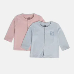 MINI KLUB Boys Pack Of 2 Henley Neck Long Sleeves Cotton T-shirt-image-32
