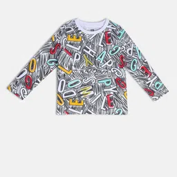 MINI KLUB Boys Typography Printed Round Neck Long Sleeves Cotton T-shirt-image-18