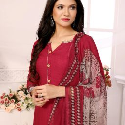 Unstitched Crepe Salwar Suit Material Printed-image-40