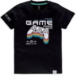 CODEZ Boys Multicoloured Typography 2 Printed Applique T-shirt image 3