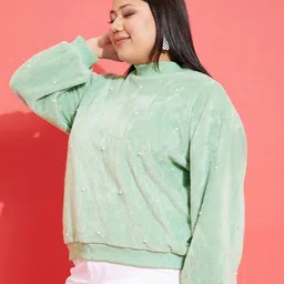 SASSAFRAS Curve Plus Size Embellished Sweatshirt image 3
