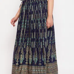 CLORA CREATION PLUS Printed Flared Maxi Skirt image 4