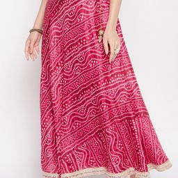 Clora Creation Bandhani Printed Flared Maxi Skirt image 3