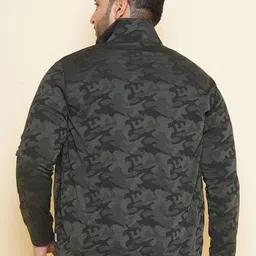John Pride Plus Size Camouflage Printed Front Open Sweatshirt image 3