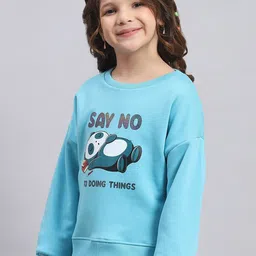 Monte Carlo Girls Typography Printed Ribbed Pullover Sweatshirt image 4