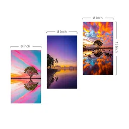 999Store Blue & Pink Beach At Sunset Painting Framed Wall Art image 4