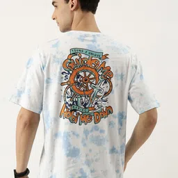 Maniac Graphic Printed Drop-Shoulder Sleeves Cotton Oversized T-shirt-image-15