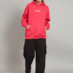 GRIFFEL Typography Printed Hooded Sweatshirt image 3