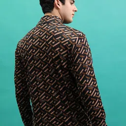 HIGHLANDER Abstract Printed Mock Collar Front-Open Sweatshirt image 2