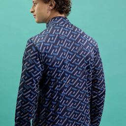 HIGHLANDER Geometric Printed High Neck Full Zip Front-Open Sweatshirt image 4