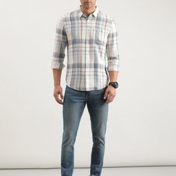 Lee Slim Fit Tartan Checks Pure Casual Shirt-image-4