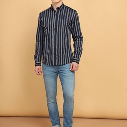 Wrangler Classic Opaque Vertical Stripes Twill Cotton Casual Shirt-picture-6