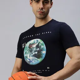 ONN Men Navy Blue Typography Printed T-shirt-image-86