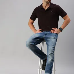 ONN Men Brown Solid  Polo Collar T-shirt-image-22