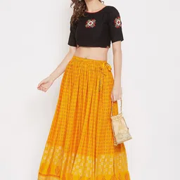 Clora Creation Geometric Printed Flared Maxi Skirts image 2