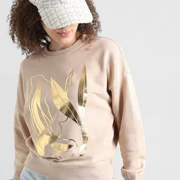 ONLY Graphic Printed Pullover Pure Cotton Sweatshirt-image-76