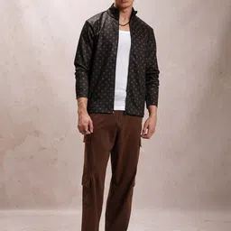 HIGHLANDER Geometric Printed Mock Collar Front-Open Sweatshirt image 4
