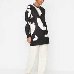 Trendyol Abstract Printed Longline Sweatshirt image 3
