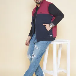 John Pride Plus Size Mock Collar Cotton Front-Open Sweatshirt image 5