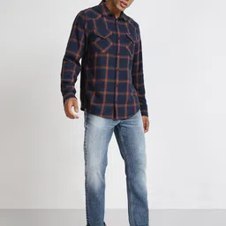 Lee Tartan Checks Checked Spread Collar Cotton Casual Shirt-image-28