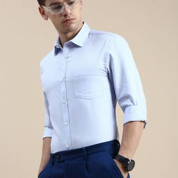 INVICTUS Textured Self Design Comfort Slim Fit Formal Cotton Shirt-7