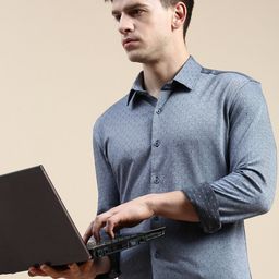 INVICTUS Textured Self Design Comfort Slim Fit Cotton Knit Casual Shirt-image-26