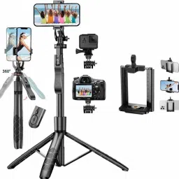 EVAAENTERPRISES Selfie Stick L16 in Black Sleek Color and Bluetooth Remote Control Bluetooth Selfie Stick image 3