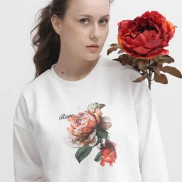 RAREISM Foral Printed Cotton Sweatshirt-43