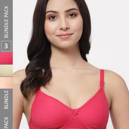 Docare Pack Of 3 Lightly Padded Full Coverage Cotton T-shirt Bra With All Day Comfort-image-34