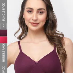 College Girl Pack Of 2 All Day Comfort Full Transparent Back Coverage  Cotton T-shirt Bra-picture-19