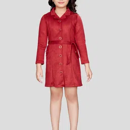 Peppermint Notched Lapel Collar Shirt Dress-32