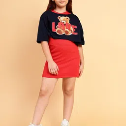 YK Girls Print T-shirt Dress-14