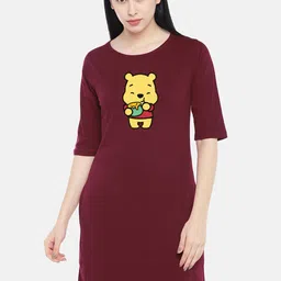 STATUS MANTRA Graphic Printed Pure Cotton T-Shirt Dress-image-94