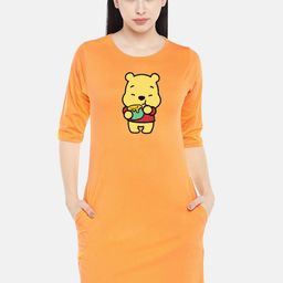 STATUS MANTRA Graphic Printed Cotton T-shirt Dress-image-96
