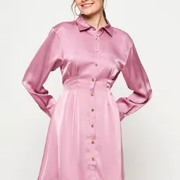 Madame Cuffed Sleeves Shirt Dress-image-46