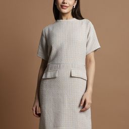 Allen Solly Woman Checked Formal Sheath Dress-31