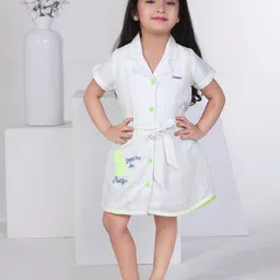 Peppermint Girls Cuban Collar Short Sleeves Shirt Dress-18